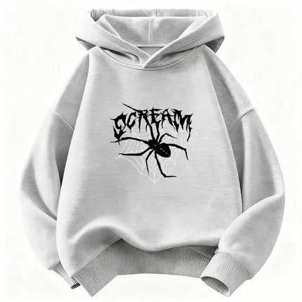 Vintage Spider Desig Hoodie Kids Children's Sweatshirt Cute Hip Hop Hoody for Boys Girls Autumn Winter Casual Hoodies