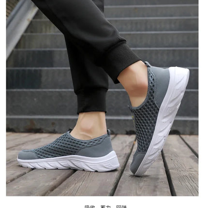 YRZL Lightweight Men Casual Shoes Breathable Slip on Male Casual Sneakers Anti-slip Men's Flats Outdoor Walking Shoes Size 39-46