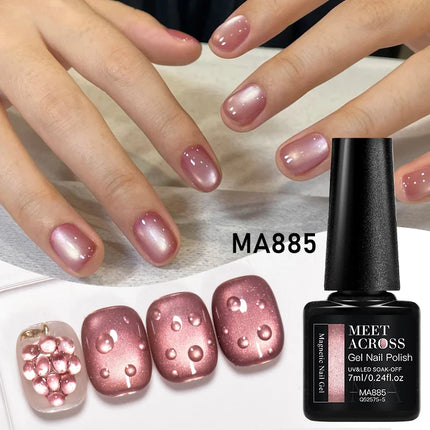 Grape Purple Cat Magnetic Gel Nail Polish Jelly Glass Beads Effect Magnetic Semi Permanent Soak Off UV Gel Varnish Nail Supplies