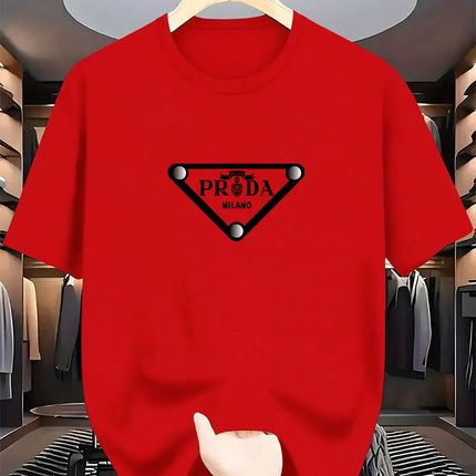 2026 New  men's Milan fashion trend international brand printed T-shirt, pure cotton round neck, casual urban luxury high-endY2K