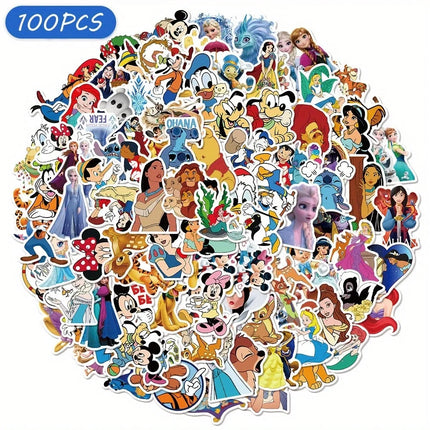 Princess, Mickey & Pooh Series Stickers 99pcs, Soft Character Prints, Suit for DIY Crafts, Notebook Decor &Tablet Embellishments