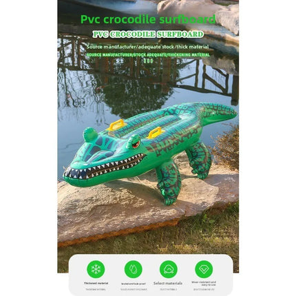 New Spot PVC Inflatable Crocodile Surfboard, Water Floating Row Outdoor Swimming Equipment Mount Water Ski Board