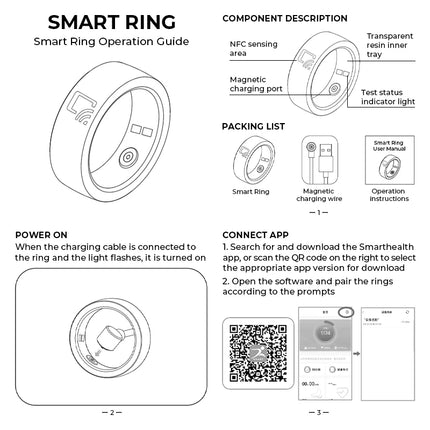 NFC Smart Ring Men Women Heart Rate Health Monitor Sleep Monitors Smartring IP68 Waterproof Multi-sport Mode 7MM Ultra Thin Ring
