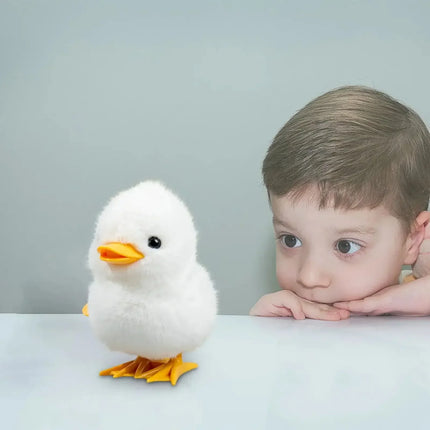 4Pcs Wind-Up Jumping Chicken Duck Toy – Interactive Plush Simulation Toy for Babies & Toddlers, Perfect Birthday Gift