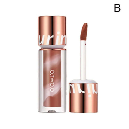 Golden Sparkling Lipstick Moisturizing Glitter Shine, Long Lasting Tomato Red Lip Gloss Makeup Cosmetics