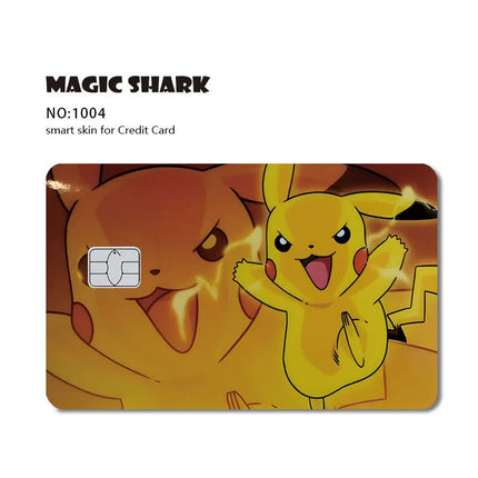 Maigc Shark Cute Pokemons Mewtwo Eevee Pikachu Gengar Sticker Film Cover for Debit Credit Card No Fade