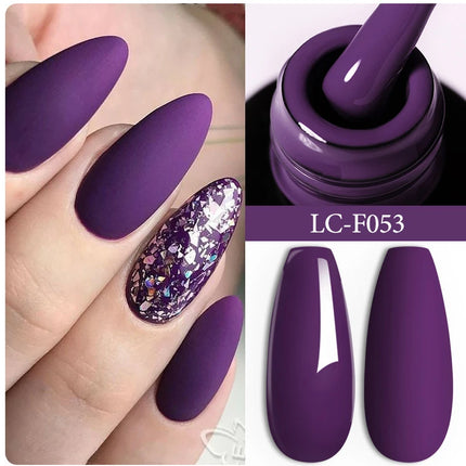 LILYCUTE 7ML Pink Glitter Nail Gel Polish Nude Natural Long Lasting Manicure Soak Off UV LED Nail Art Base Top Coat Gel Varnish