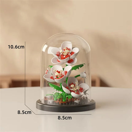 KNEW BUILT Eternal Rose Micro Mini Building Block Flower Toy-Ever-Blooming without Wither,Ideal Valentine's Day Gift for Girls