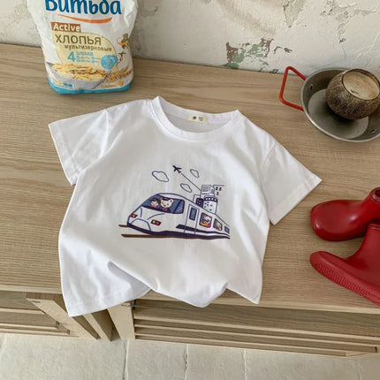 Baby Short Sleeve T-Shirt Infant Girls Boys Tees 2025 Summer New Breathable Fresh Comfortable And Stylish Printed Top Costume