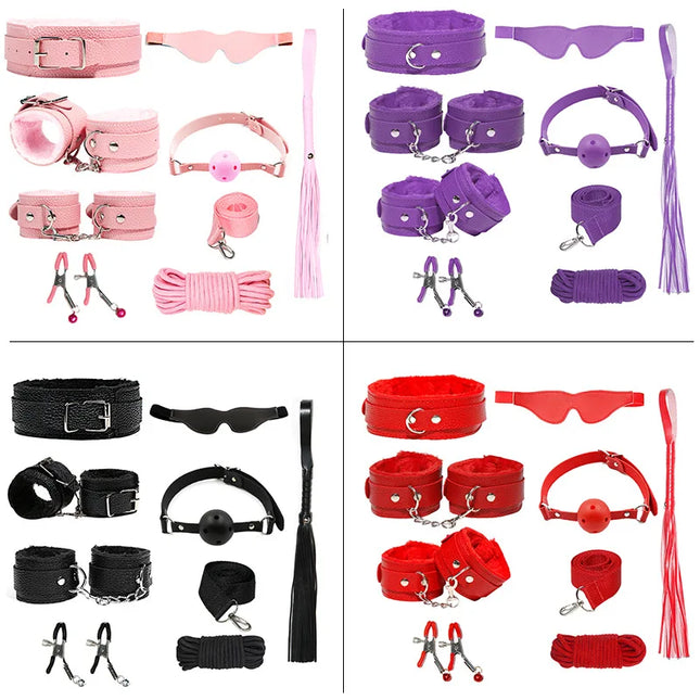 Women BDSM Sexual Couples Kit Adult Sexy Erotic Accessories Handcuffs for Men Gay Session Anal Plug Sex