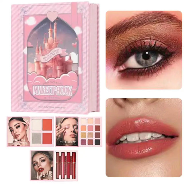 Makeup Book Palette Multifunctional Makeup Product Portable Eyeshadow Palette for Women Girls Ladies College Students Travelers