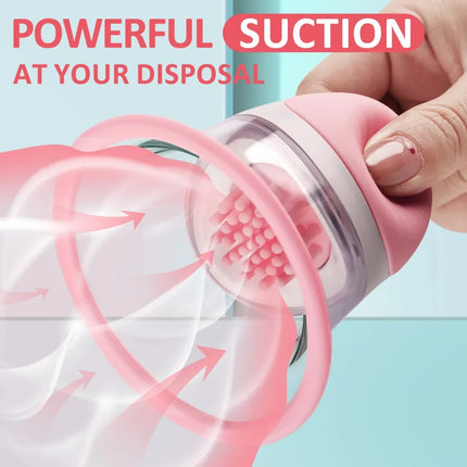 Female Breast Vibrator Rotating Vacuum Pump Nipple Stimulator with Suction Cup Big Head AV Breast Massager Female Masturbator