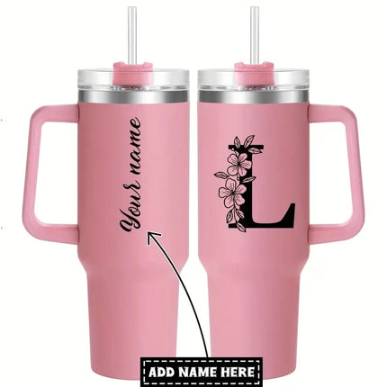 Personalized 40oz Tumbler with Name Custom Mother's Day Gifts Tumbler Metal Stainless Steel Vacuum Thermal Coffee Tea Mug