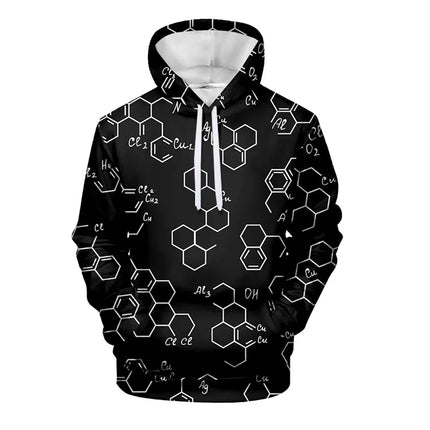 Science Formula Math Pattern Hoodie For Men Funny 3D Printed Long Sleeves Autumn Casual Pullover Tops Hoodies Loose Sweatshirts