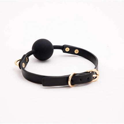 2 Colors Sex Toys For Couples Adult Game Colorful Soft Silicone Ball Gag Oral Fixation PU Leather Conquer Toys Bondage Mouth Gag