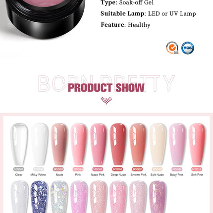 BORN PRETTY 15ml Clear Non Stick Hand Extension Gel 3D Shaping Sculpting Carving Nail Art Solid Hard Gel for Fake Nail