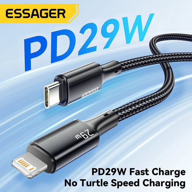 Essager USB C Cable For iPhone 14 13 12 11 Pro Max Xs Plus 29W Fast Charging Cable Type C To Lightning Data Wire For iPad MacBook