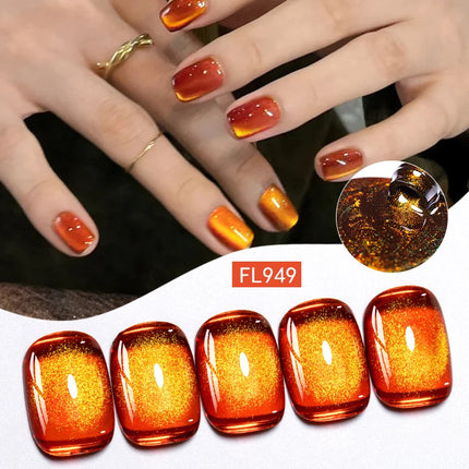 10ml Coloured Stone Magnetic Gel Nail Polish Glitter Semi Permanant Soak Off UV LED Gel Varnish For Manicure DIY Nail Supplies