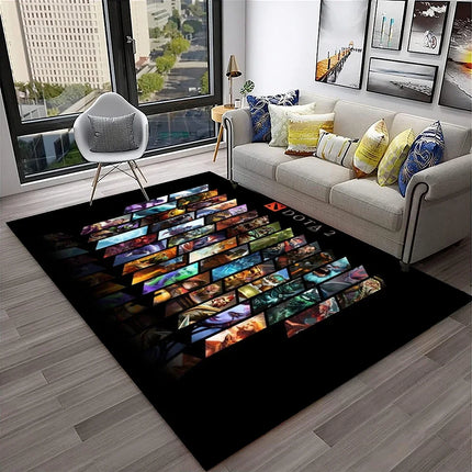 3D Classics Game Dota2 Gamer HD Carpet Rug for Home Living Room Bedroom Sofa Doormat Decor, Kids Play Area Rug Non-Slip Floor Mat