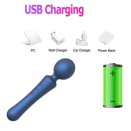 Powerful Huge Head Vibrator for Female Masturbation Orgasm AV Magic Wand Massager Nipple Clitoris Stimulator Sex Toys for Woman