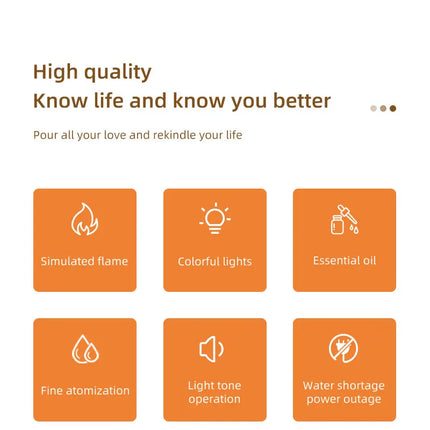 Essential Oil Diffuser,Flame Colorful Water Vapor Fire Humidifier for Aromatherapy Aroma Therapy Machine Room,Flame Diffuser