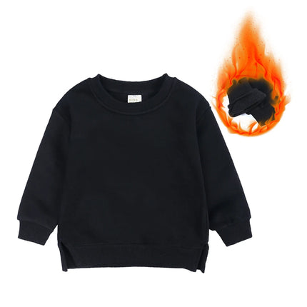 2026 Custom 1-7T Kids Sweatshirt Warm Thicken Fleece Pullovers Clothes Korean Baby Boys Girls Comfortable Hoodies Tops Clothing