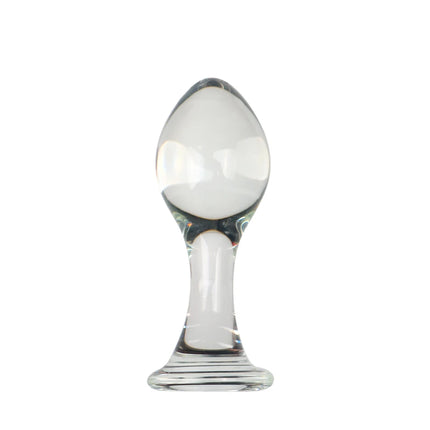VaHppy Glass anal plug Adult sex toysGIFT lubricant 10g 2.7-3.5cm Gay Women Masturbation Transparent Smooth Easy enter No pain