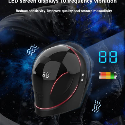 Adjustable Penis Enlargerment Trainer Vibrator Masturbators for Men 10 Vibration Modes Glans Stimulater Massager Adult Sex Toys