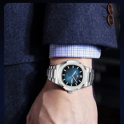 VA VA VOOM Square Luxury Men Wristwatch Waterproof Luminous Date Stainless Steel Male Clock Business Sports Quartz Watch for Men