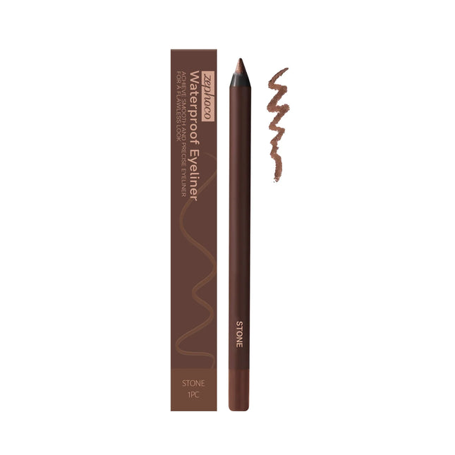 Zephoco Brown Eyeliner Pencil Waterproof Sweatproof Long Lasting Easy to Color Smooth Soft Gel Eyeliner Pencil Eye Makeup Set