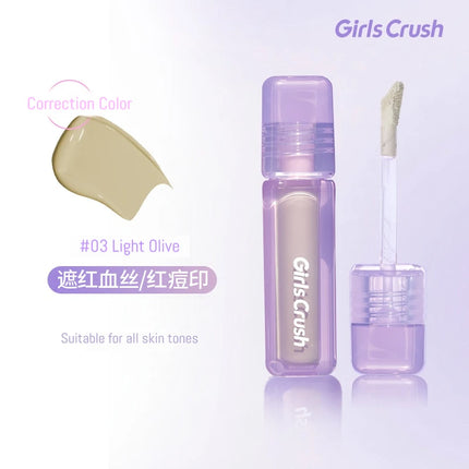 Girlscrush Liquid Concealer  Moisturizing Brightening Conceal Pore Watery Velvet Longlasting Cover Red Streaks Face
