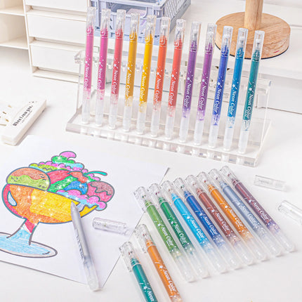 12-36 Colors Large Capacity Glitter Gel Pens for Journaling
