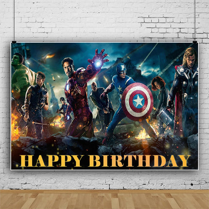 Marvel Superhero Photography Backdrop Banner Avengers Theme Party Kids Birthday  Party Studio Room Decor Custom Background