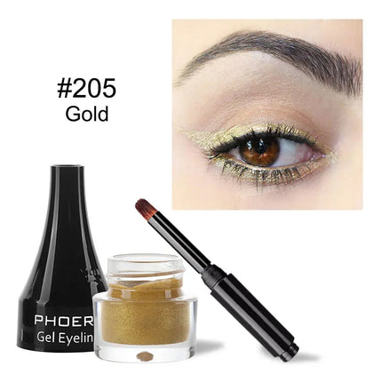 PHOERA 10 Colors Waterproof Eyeliner Gel With Brush Colorful Long-lasting Eye Liner Cream Makeup Tools Women Cosmetics TSLM1