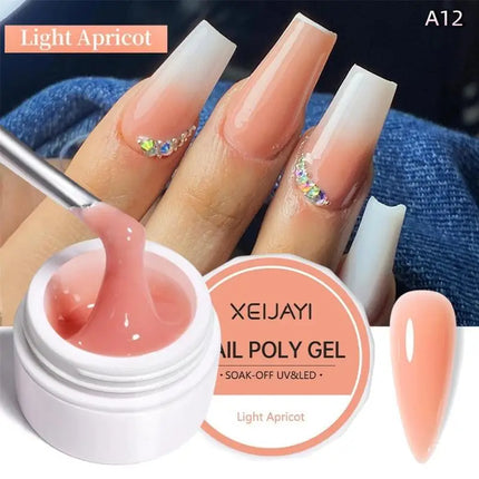 Jelly Extension Nail Gel Polish Soak Off UV LED Gel Modeling Carving Glue Milky White Clear Pink Color Multicolour Nail Salon
