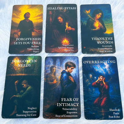 54 Set, 13x8cm Reflective Moon Shadow Work Oracle , Self-Discovery Emotional Perception Game, Spiritual Guidance Card Games