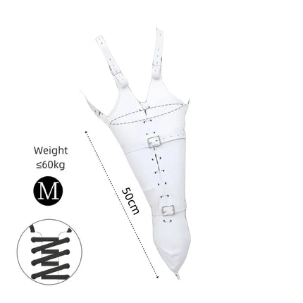 Sexy Lace-up Leather Bondage Handcuff Glove with Flexible Full Arm Cover Wrap Bag for Couple Adult Romantic Fun Sex Toys