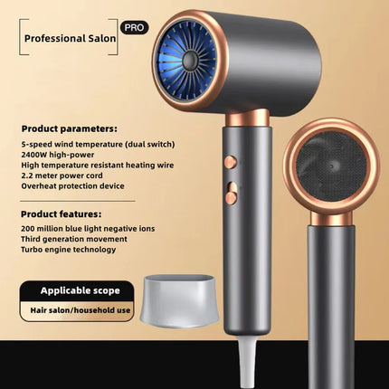 2025  High-Speed Electric Turbine Airflow, Low Noise, Constant Temperature, And Fast Drying Household Hair Salon Hair Dryer