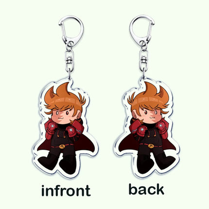 Cartoon Anime Eddsworld Tord Keychain Accessories Bag Comic Ringo Edds Meme Keyrings Jewelry Fans Friends Birthdays Gifts