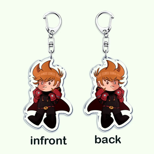 Cartoon Anime Eddsworld Tord Keychain Accessories Bag Comic Ringo Edds Meme Keyrings Jewelry Fans Friends Birthdays Gifts
