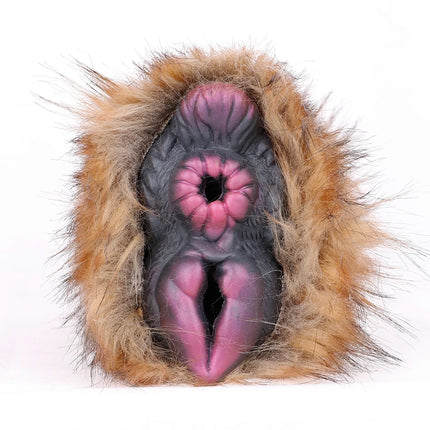 GEEBA Dual Channel Fantasy Furry Masturbation Sleeve For Men Pocket Pussy Silicone Male Masturbator In Fur Adult Sex Toys Supply
