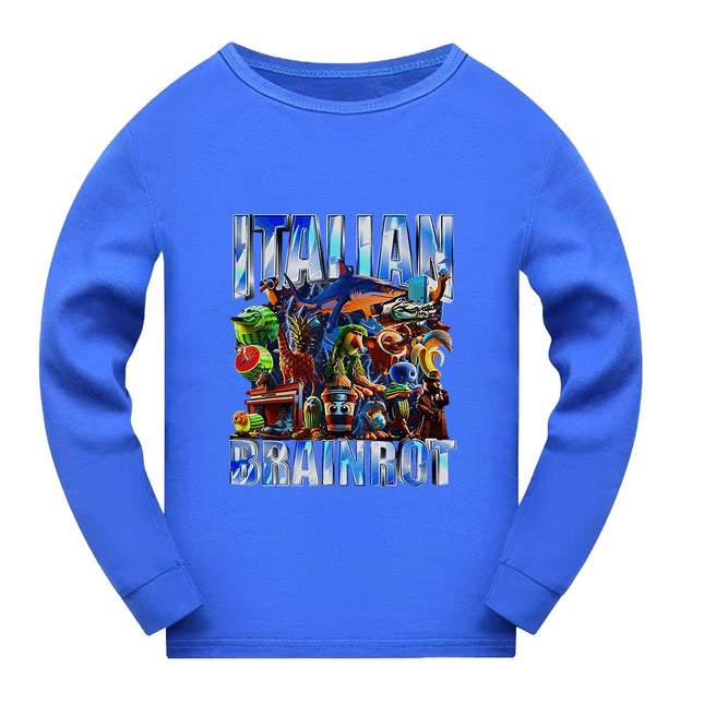 Italian Brainrot Bootleg Retro Meme Shark Tralalero Tralala Pajamas for Girls Clothes Baby Girl Clothes Outdoor Clothing Sets