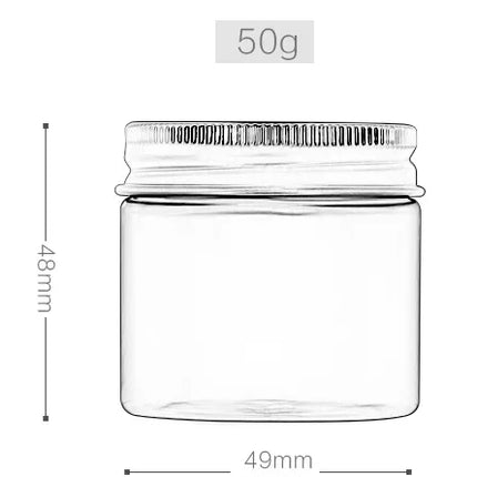 10/30/50pcs 50ml 80ml Travel Cosmetic Empty Bottle Clear/Brown/Blue Jar Pot Aluminum Cover Cream Eyeshadow Makeup Container Box