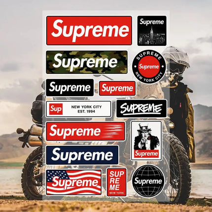 S-U-P-R-eM-e Aesthetic Graffiti Waterproof PVC Stickers for Car Motorcycle Skateboard Helmet Notebook
