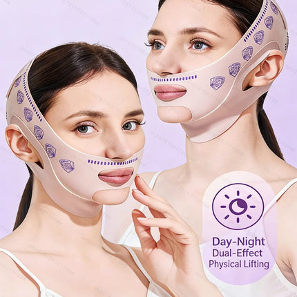 Double Layer Upgraded Chin Up Mask V-Line Face Lift Tighten Mask Face Lifting Belt Anti Wrinkle Facial Massage Strap Skin Care ﻿