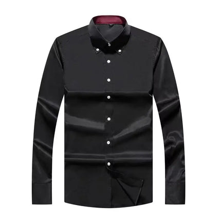 Dress Shirt for Men Button-down Collared Formal Business Long Sleeve Casual Korean Fashion Slim Fit Male Designer Shirts White