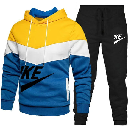 Men Pullover Hoodie Pants 2 Piece Set New Autumn Casual Bicycle Running Jogging Sports Tracksuit