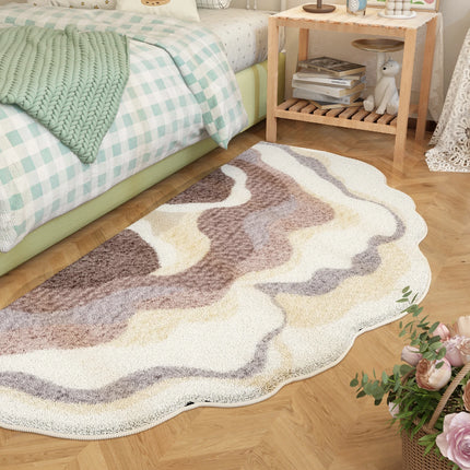 Fresh Style Living Room Decoration Green Carpet Thicken Plush Rugs for Bedroom Irregular Shapes Rugs for Bedroom Fluffy Soft Rug
