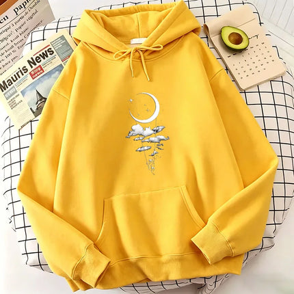 Fashion Moon Harajuku Print Hoodies Spring Autumn Winter Casual Hoodies Sweatshirts Men Women Tops Vintage Hoodie Sweatshirt