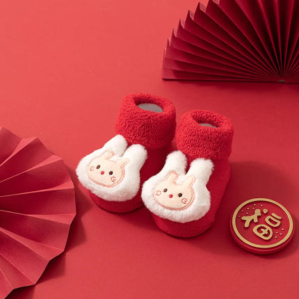 Newborn Cotton Winter Autumn Baby Girls Boys Kids Socks Infant Christmas Santa Claus Terry Warm slippers Children Sock 0-3years